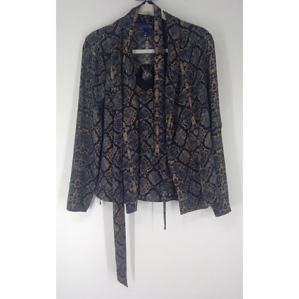 NEW SCOOP NYC Snake Print Wrap‎ Top